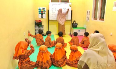 Santri TK Akhlak Cendekia Muslim Belajar dengan  Antusias Mengenai Pakaian