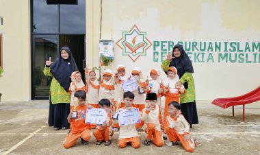 Santri TK Akhlak Cendekia Muslim Berprestasi di Festival Literasi Cendekia Muslim Lomba Menggambar Tingkat TK/RA Se-Kabupaten Sijunjung