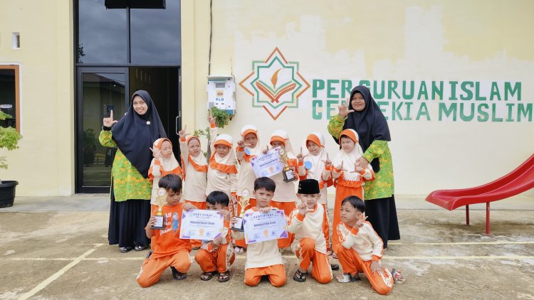 Santri TK Akhlak Cendekia Muslim Berprestasi di Festival Literasi Cendekia Muslim Lomba Menggambar Tingkat TK/RA Se-Kabupaten Sijunjung
