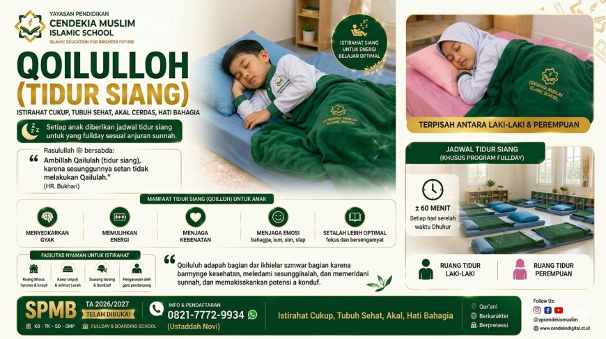 Qoilulloh: Membiasakan Istirahat Sunnah untuk Santri Sehat, Fokus, dan Berprestasi