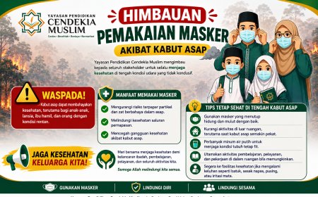 Yayasan Pendidikan Cendekia Muslim Imbau Warga Sekolah Gunakan Masker di Tengah Kabut Asap Sijunjung